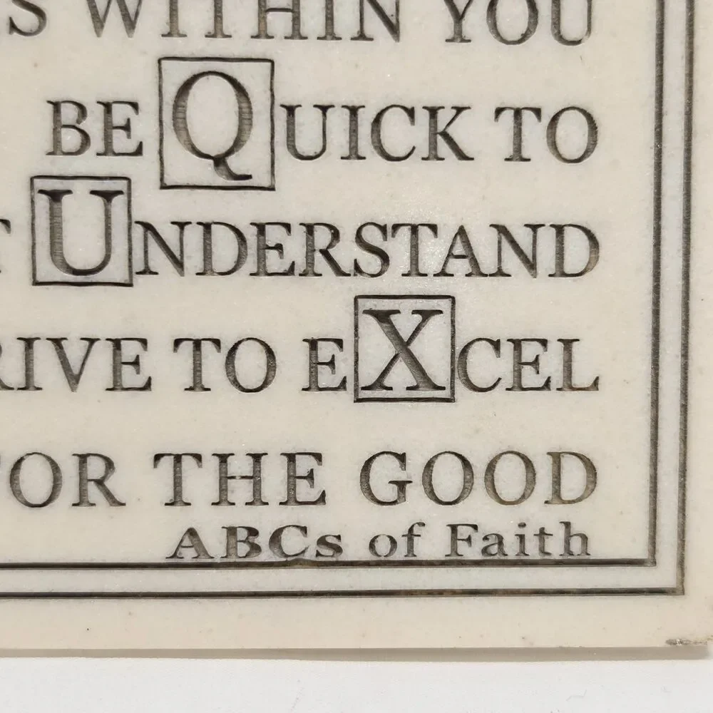 Abcs ABC'S Alphabet of Faith Marble Plaque Stand Up Sign Wall Decor R.Stewart 06